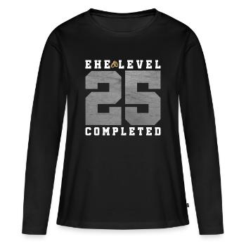 25e anniversaire de mariage - T-shirt manches longues Premium bio Femme - noir - Devant - Julia (174cm)