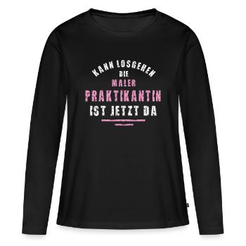 Painter Intern Thank you Internship Painting Painter - Women's Premium Organic Long Sleeve Shirt - black - Front - Julia (174cm)