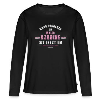 Formation d'apprenti peintre apprentissage peintre vernisseur - T-shirt manches longues Premium bio Femme - noir - Devant - Julia (174cm)