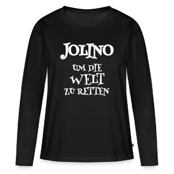 Jolino comme sauveur - T-shirt manches longues Premium bio Femme - noir - Devant - Julia (174cm)