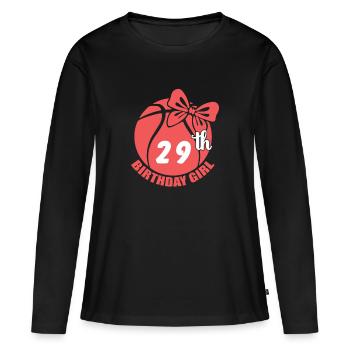 Basket-ball 29e anniversaire Basketteur - T-shirt manches longues Premium bio Femme - noir - Devant - Julia (174cm)
