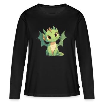 Dragon Dragon - T-shirt manches longues Premium bio Femme - noir - Devant - Julia (174cm)