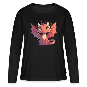 Dragon Dragon - T-shirt manches longues Premium bio Femme - noir - Devant - Julia (174cm)