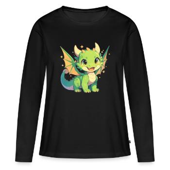 Dragon Dragon - T-shirt manches longues Premium bio Femme - noir - Devant - Julia (174cm)