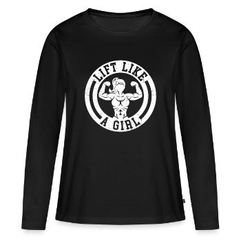 Lift like a girl - Women's Premium Organic Long Sleeve Shirt - black - Front - Julia (174cm)