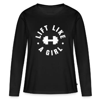 Lift like a girl - Women's Premium Organic Long Sleeve Shirt - black - Front - Julia (174cm)