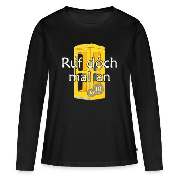 Yellow phone booth vintage, give us a call - Women's Premium Organic Long Sleeve Shirt - black - Front - Julia (174cm)