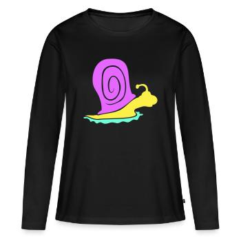 coquille d'escargot escargot coloré mignon silhouette cool - T-shirt manches longues Premium bio Femme - noir - Devant - Julia (174cm)