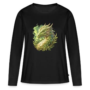Dragon Dragon - T-shirt manches longues Premium bio Femme - noir - Devant - Julia (174cm)