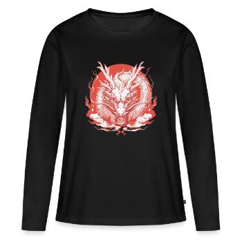 Dragon Dragon - T-shirt manches longues Premium bio Femme - noir - Devant - Julia (174cm)