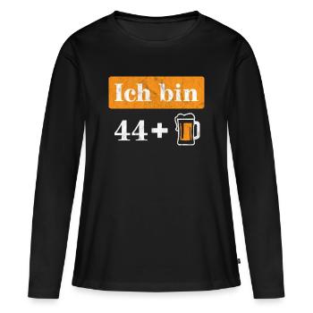 J’ai 44 ans plus bière 45e anniversaire - T-shirt manches longues Premium bio Femme - noir - Devant - Julia (174cm)
