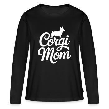 Corgi Mom Lettering for Proud Dog Owners - Women's Premium Organic Long Sleeve Shirt - black - Front - Julia (174cm)