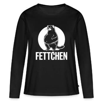 Lustiges Frettchen Essen Bierbauch Fettchen - Frauen Premium Bio Langarmshirt - Schwarz - Vorne - Julia (174cm)