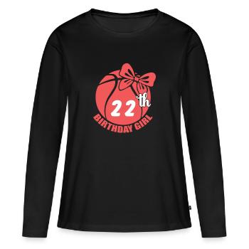 Basket-ball 22e anniversaire Basketteur - T-shirt manches longues Premium bio Femme - noir - Devant - Julia (174cm)