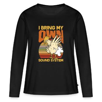 Öffentlicher Pfurz Lustig Unangemessen - Frauen Premium Bio Langarmshirt - Schwarz - Vorne - Julia (174cm)