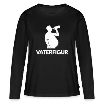 Papa mit Bierbauch Lustige Ironische Vaterfigur - Frauen Premium Bio Langarmshirt - Schwarz - Vorne - Julia (174cm)