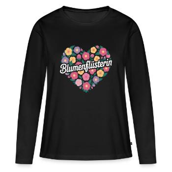 Fleuriste chuchoteur de fleurs - T-shirt manches longues Premium bio Femme - noir - Devant - Julia (174cm)