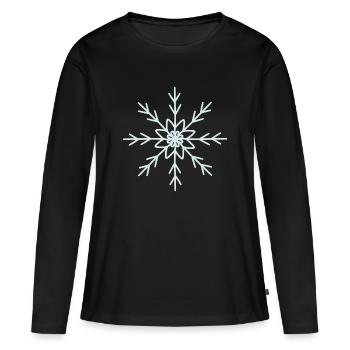 Conception élégante de motif de flocon de neige - T-shirt manches longues Premium bio Femme - noir - Devant - Julia (174cm)