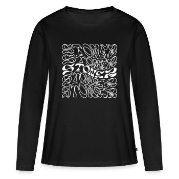 Conception typographique Stoner Rock - T-shirt manches longues Premium bio Femme - noir - Devant - Julia (174cm)