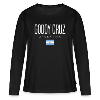 Godoy Cruz Argentine Argentin - T-shirt manches longues Premium bio Femme - noir - Devant - Julia (174cm)