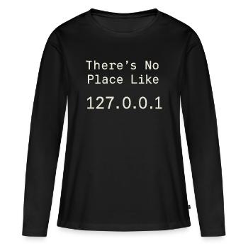 Rien ne vaut localhost - T-shirt manches longues Premium bio Femme - noir - Devant - Julia (174cm)