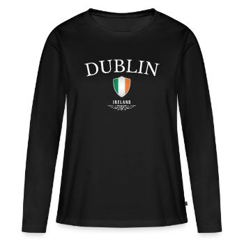 J’adore Dublin, Dublin souvenir - T-shirt manches longues Premium bio Femme - noir - Devant - Julia (174cm)