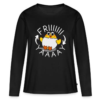 Vendredi - T-shirt manches longues Premium bio Femme - noir - Devant - Julia (174cm)