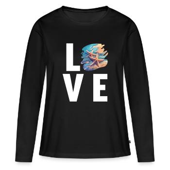 Étoile de mer Étoile de mer - T-shirt manches longues Premium bio Femme - noir - Devant - Julia (174cm)