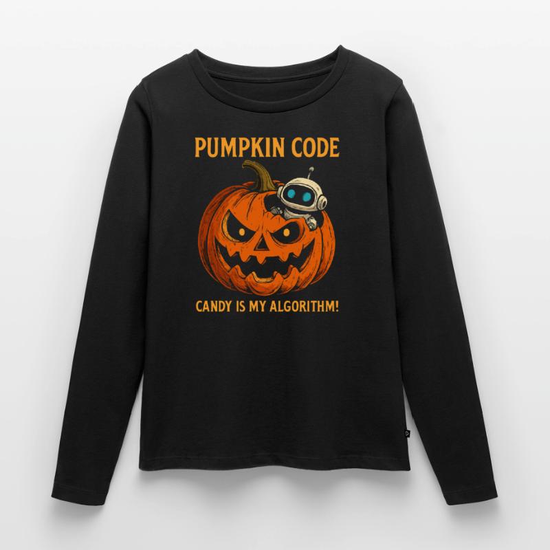 Pumpkin Code: Candy is My Algorithm! Women's Premium Organic Long Sleeve Shirt