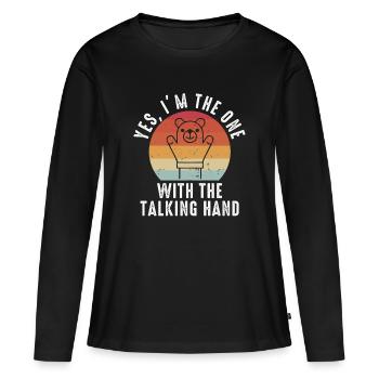 Marionnettes Marionnettistes Marionnette Marionnettes - T-shirt manches longues Premium bio Femme - noir - Devant - Julia (174cm)