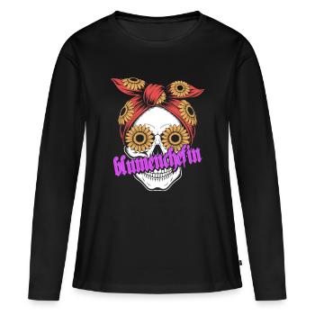 Head of Flowers - Women's Premium Organic Long Sleeve Shirt - black - Front - Julia (174cm)