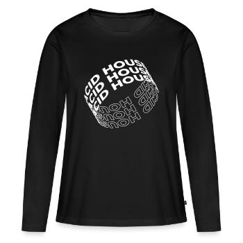 Conception de la typographie Acid House - T-shirt manches longues Premium bio Femme - noir - Devant - Julia (174cm)