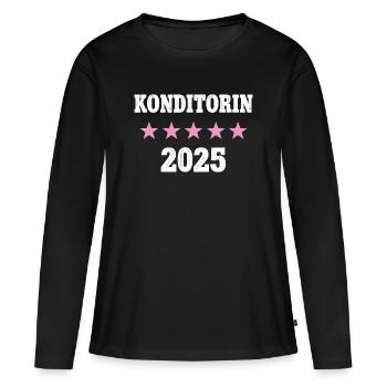 Pastry Chef 2025 New Job Work Training Apprenticeship - Women's Premium Organic Long Sleeve Shirt - black - Front - Julia (174cm)