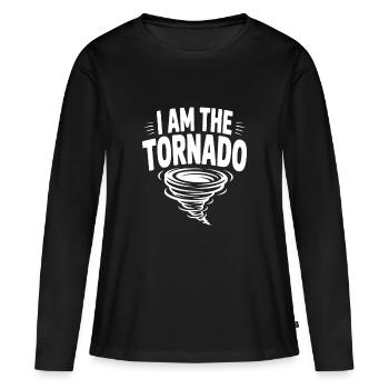 Ich bin der Tornado - Frauen Premium Bio Langarmshirt - Schwarz - Vorne - Julia (174cm)