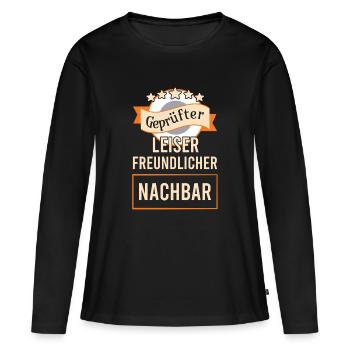 Voisin sympathique du quartier - T-shirt manches longues Premium bio Femme - noir - Devant - Julia (174cm)