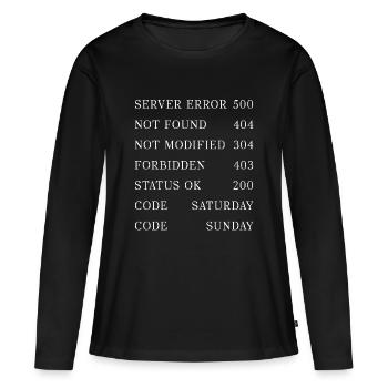 Codes IT en semaine - T-shirt manches longues Premium bio Femme - noir - Devant - Julia (174cm)