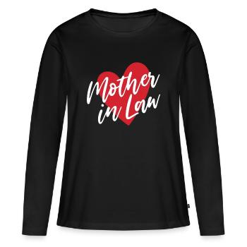 belle-mère - T-shirt manches longues Premium bio Femme - noir - Devant - Julia (174cm)