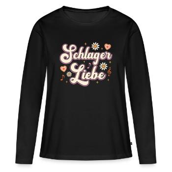 Schlager Love Équipe de fête Schlager - T-shirt manches longues Premium bio Femme - noir - Devant - Julia (174cm)