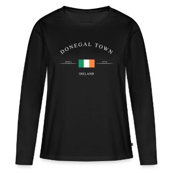 Dongal Town, Irlande – Souvenirs et cadeaux de vacances - T-shirt manches longues Premium bio Femme - noir - Devant - Julia (174cm)