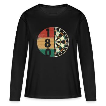 Fléchettes Fléchettes Jeu de fléchettes Lecteur de fléchettes - T-shirt manches longues Premium bio Femme - noir - Devant - Julia (174cm)