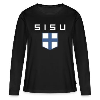 Sisu - Frauen Premium Bio Langarmshirt - Schwarz - Vorne - Julia (174cm)