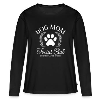 Club social des mamans de chiens : propriétaires de chiens amusants - T-shirt manches longues Premium bio Femme - noir - Devant - Julia (174cm)