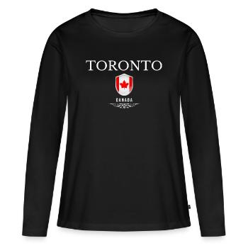 Toronto Canada, souvenir Toronto - T-shirt manches longues Premium bio Femme - noir - Devant - Julia (174cm)