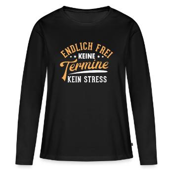 Enfin Cadeau gratuit Pension Pension Adieu - T-shirt manches longues Premium bio Femme - noir - Devant - Julia (174cm)