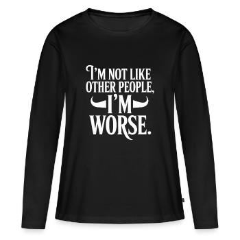 Je ne suis pas comme les autres, je suis pire Frech Gothic - T-shirt manches longues Premium bio Femme - noir - Devant - Julia (174cm)