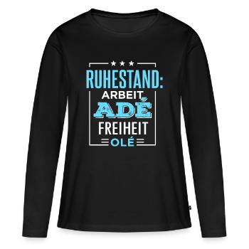 Retraite Adieu Travail Liberté Olé Pension Pension - T-shirt manches longues Premium bio Femme - noir - Devant - Julia (174cm)
