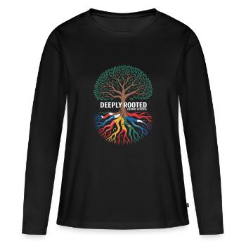 Deeply Rooted Hispanic Heritage Roots - Women's Premium Organic Long Sleeve Shirt - black - Front - Julia (174cm)