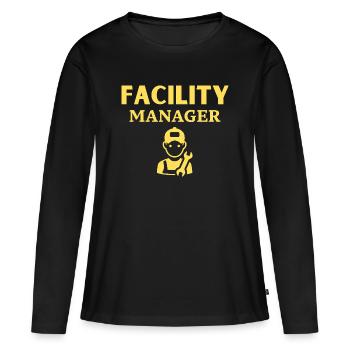 Gestionnaire d’installations - T-shirt manches longues Premium bio Femme - noir - Devant - Julia (174cm)
