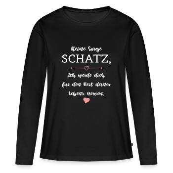 Humour Dire Relation Mariage Partenariat - T-shirt manches longues Premium bio Femme - noir - Devant - Julia (174cm)