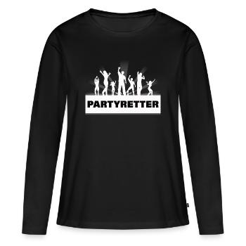 SAUVEURS DE FÊTE - T-shirt manches longues Premium bio Femme - noir - Devant - Julia (174cm)